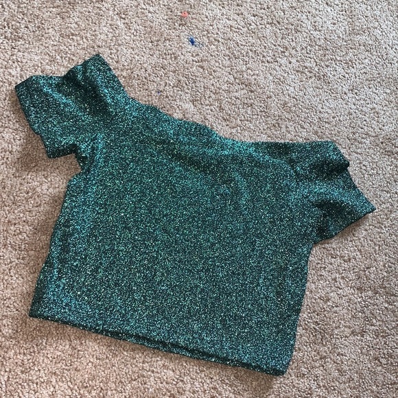 5/$35 Forever 21 Glitter Crop Top - Picture 3 of 3